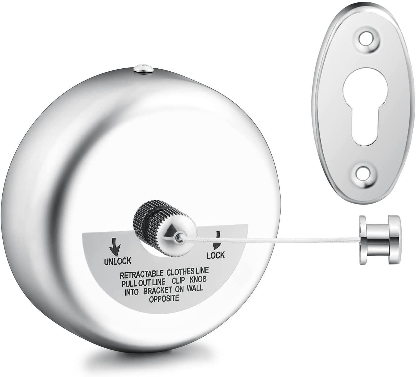 Retractable Clothesline 2.8m/9ft Stainless Steel Extendable Clothesline for Shower Bathroom Dryer Laundry Indoor Outdoor