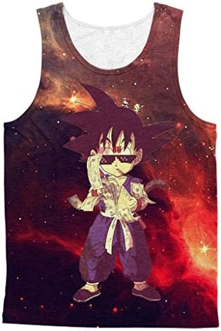 Cottonsyria Men's Cartoon Tank Tops All Over Print Tees Dollars Sleeveless Shirts