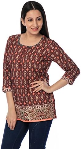 Ria Fashions Indian Kurta Kurti Womens Polyester French Crepe Blouse Tunic Top
