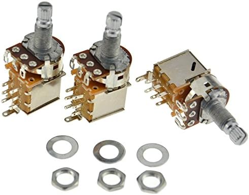 3 x B250K Push Pull Potentionmeter Volume Tone Shaft Switch Pots Guitar Bass