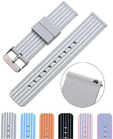 Cumeou 18mm Silicone Replacement Quick Release Watch Band Strap with Adjustable Metal Buckle for Huawei Watch/LG Watch Style/Withings Activite/Steel HR 36mm