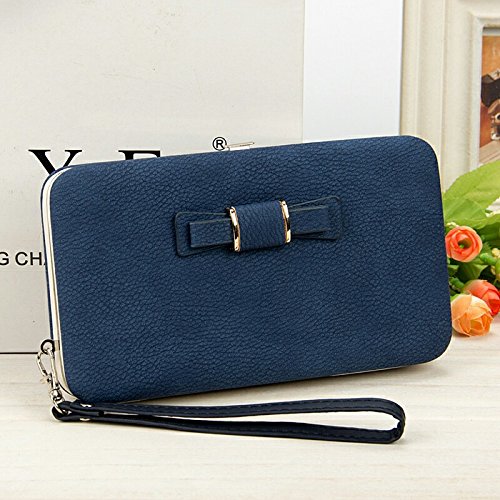 Achieer Women Bowknot Wallet Long Purse Phone Card Holder Clutch Large Capacity Pocket