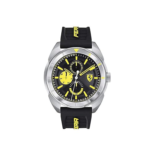 Ferrari Forza, Quartz Stainless Steel and Silicone Strap Casual