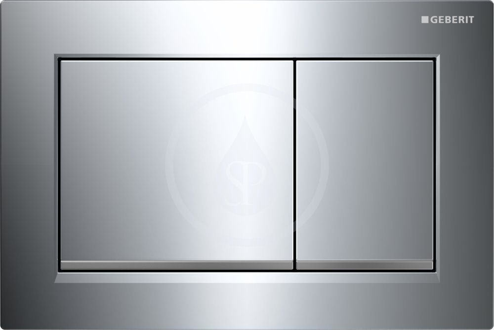 Geberit OMEGA30 115080KH1 Dual-Flow Flush Panel, High-Gloss Chrome/Silk Gloss/High Gloss