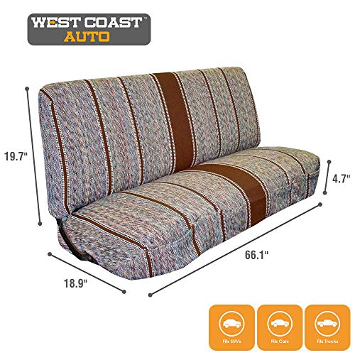 West Coast Auto Universal Baja Saddle Blanket Bench Full Size Seat Cover Fits Ford, Chevrolet