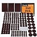 GOSSIP Premium Furniture Felt Pads – 240 Pcs GIANT SET BROWN Heavy Duty Adhesive Floor Protectors for Furniture Legs. Assorted Sizes with Noise Dampening Bumpers. Furniture Sliders for Hardwood Floors