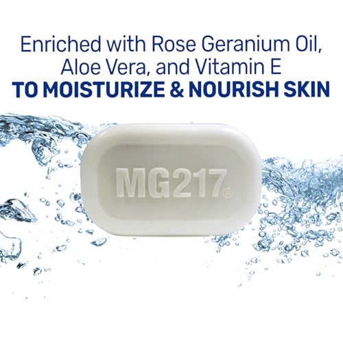 MG217 Psoriasis Dead Sea Exfoliating Bar Soap - Dead Sea Salt, Mud, Aloe Vera, Vitamin E & Rose Geranium Oil for Psoriasis Skincare, 3.2oz