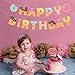 Donut Party Supplies - Donut Happy Birthday Banner - Donut Themed Party Tea Party Birthday Baby Shower Wall Decoration