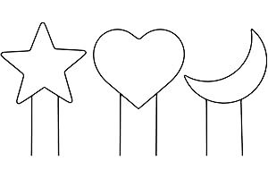 ROE & MOE Indoor Plant Stakes Set of 3 - Mini Trellis for Potted House Garden Plant Support for Hoya, Flower, Pothos, Ivy, Vines, Monstera (Star Moon Heart, Black)