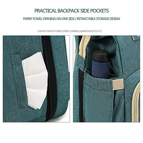 Diaper Backpack With Changing Bed Multifunctional Foldable Baby Bed