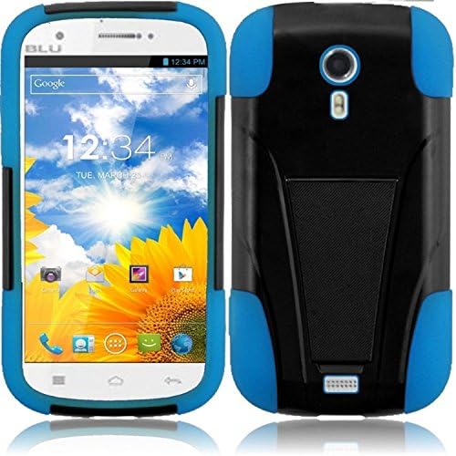 HRW T-Stand Case compatible with Blu Studio 5.0 ,Black/Sky Blue