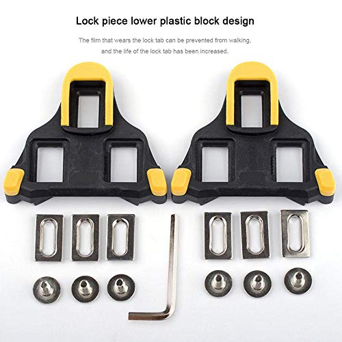 AOLVO Bike Cleats, Compatible with SPD-SL Cleats Covers 6 Degree Float Self-Locking Cycling Pedals Iding Durable Indoor Bicycle Road Bike Bicycle Splint Set