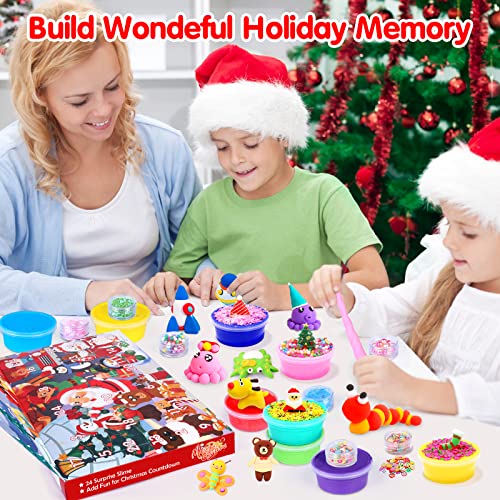 DIY Slime Advent Calendar 2022, 24 Days Surprises Christmas Countdown