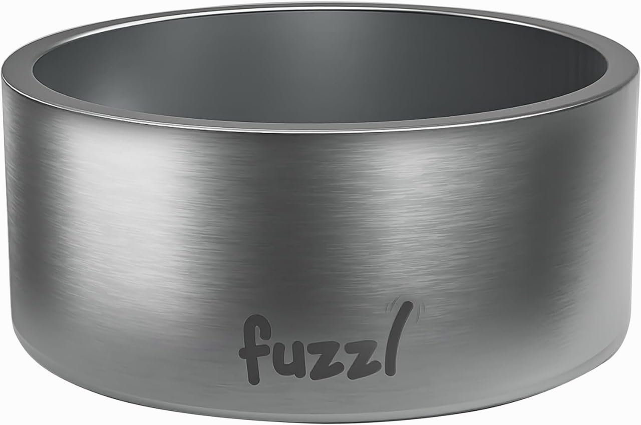 Fuzzl Titan Thermal Bowl 17cm - Brushed Stainless Steel Insultated Thermal Dog Bowl for Indoors and Outdoors with Rubber Base - Versatile Dog Bowls and Dog Water Bowl for Hydration and Feeding