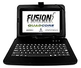 DURAGADGET Durable Black Faux Leather Protective Case / Cover With Micro USB Keyboard For FUSION5 XTRA POWER4 Tablet PC