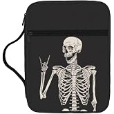 Halloween Skeleton Funny Skull Bible Cover Case Carrying Book Protector Case Bible Study Supplies Accessories Holder Case Christian Gift for Women Men