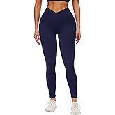 Opuntia V Cross Waist Yoga Pants/Leggings for Women - High Waisted Tummy Control Black Yoga Pants for Workout Running