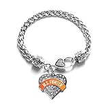 Inspired Silver M.S. FIGHTER Pave Heart Braided Bracelet