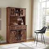 OKD Farmhouse Bar Cabinet with Sliding Barn