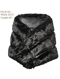 BABEYOND - Bufanda de piel sintética para mujer, con cuello de piel sintética, para abrigo de invierno, L