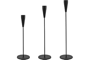 DKSUWE Matte Black Candlestick Holders Set of 3 for Taper Candles, Elegant Metal Candle Holders Fits 3/4 Inch Thick Candles，Perfect for Wedding Dinning Party and Home Decoration