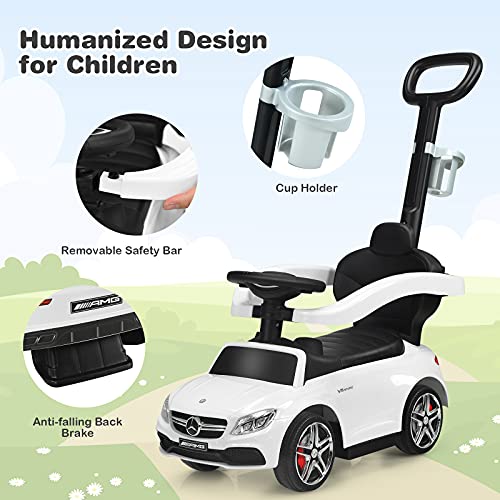 thumbnail image 2 of HONEY JOY Land Rover Ride-On Car For Toddlers - Push Car, Walker & Ride-On Toy With Sounds & Storage (Pink) 2 of 9