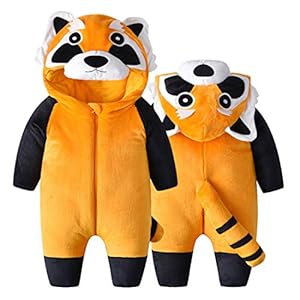 Doladola Rompers onesies jumpsuits, met capuchon, voor baby meisjes en jongens, met dierenprint, voor de herfst en…