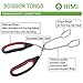 HINMAY Stainless Steel Scissor Tongs with Plastic Silicone Handle for Kitchen Food Cooking Baking Barbecue BBQ Grilling 9-1/2 Inch (2 Pieces)