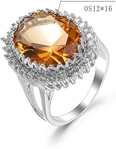 MinegRong Anillo de Piedra Azul Claro de Agua Femenina Anillo de Boda