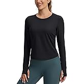 Long Sleeve Workout Tops for Women Lightweight Running Shirts Quick Dry Athletic Shirts Active Exercise