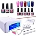 CLAVUZ Gel Nail Polish Set 15pcs Soak Off Nail Lacquer 36W UV Nail Lamp Top Coat and Base Coat New Starter Manicure Nail Art Gift Kit