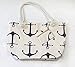 JJMG Summer Beach Bag Stroller Friendly Women’s Large Capacity Mom's Tote Beach Shoulder Bag With Rope Handles –Shopping Bag, Diaper Bag, Yoga Bag, Toys, Towels, Swim Suits, etc. (Anchor Navy)