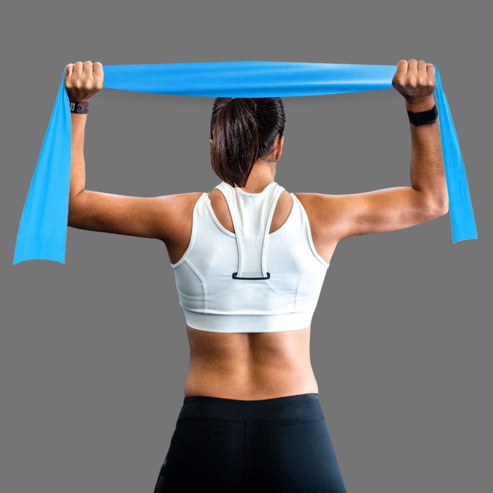 A AZURELIFE Resistance Bands Set, Professional Non-Latex Elastic Exercise Bands, 5 ft. Long Stretch Bands for Physical Therapy, Yoga, Pilates, Rehab, at-Home or The Gym Workouts, Strength Training : Sports & Outdoors