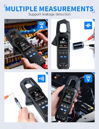 LBOYLOVE® DMC-100 Digital Clamp Meter Multimeter, 9999 Counts TRMS, 600A Curve Recording Rechargeable Amp Meter with AC/DC Voltage Current, Continuity, Capacitance, Diode Resistance Test, Temperature