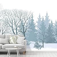Wall Mural Foggy Forest Removable Self-Adhesive Wallpaper Wall Decoration for Bedroom Living Room - 66x96 inches