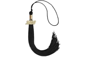 Endea Graduation Single Color Tassel with Gold Date Drop (Black, 2023)