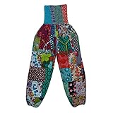 Mogul Interior Women's Pant Patchwork Loose Harem Pant OneSize