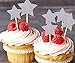 Glorious Year Silver Star Cake Toppers Kids Birthday Party Baby Shower Cupcake Decorations 36pcs