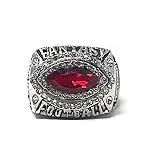 Fantasy Football Championship Trophy Ring 2018 Football Shaped Many Colors with Clear Display Stand | Size 9-15