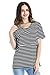 Bearsland Maternity Women's Striped Short Sleeves Maternity Nursing Top BB022,Dark Black/White,X-Large