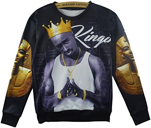 Hiphop Star Men Sweatshirt 3d Tupac Shakur 2pac Pullover Hoodies Sweater (L)