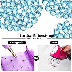 Novani Hotfix Rhinestones, Aquamarine Flatback