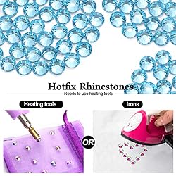 Novani Hotfix Rhinestones, Aquamarine Flatback