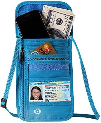 Travel Wallet RFID Blocking Hidden Money Pouch & Neck Passport Holder