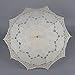 Artwedding Scallop Edge Embroidery Pure Cotton Lace Wedding Umbrella in Beige Onesize