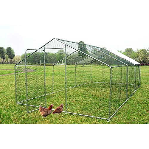 Large Metal Chicken Coop Walkin Poultry Cage with Waterproof&AntiUV