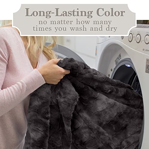 The Connecticut Home Company Throw Blanket, Soft Plush Reversible Shag