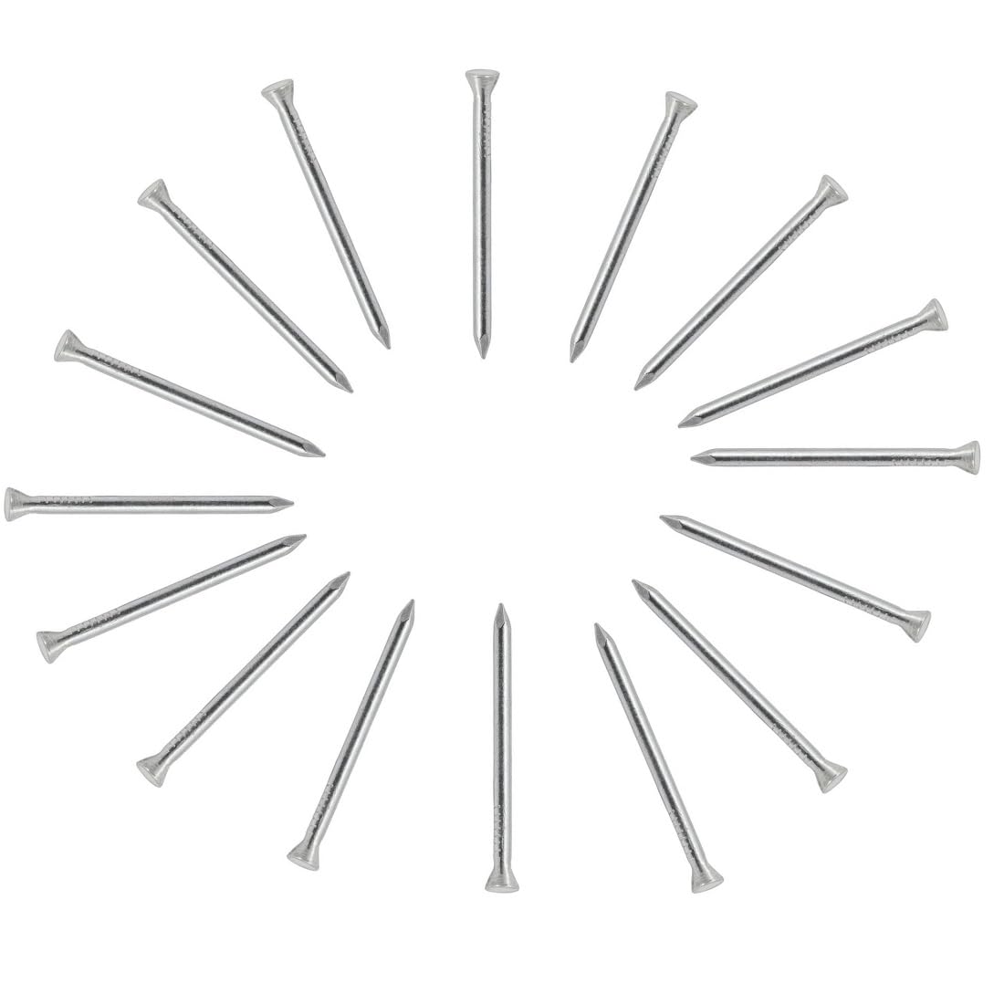 Merriway BH02273 (50 Pcs) Hardened Ribbed Concrete Hard Wall Masonry Nail, 60mm (2.3/8 inch) - Pack of 50 Pieces, Silver