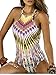 Women's One Piece Tropical Tribal Print Swimsuit High Neck Backless Bathing Suit