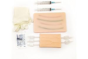 Carrotmiss IV Pad(2PCS)，5 in1 Silicone IV Practice Kit with 4 Veins Imbedded-Phlebotomy Practice Pad-Blood Draw Practice Board-IV Injection-Blood Return Function，Injection Training Pad